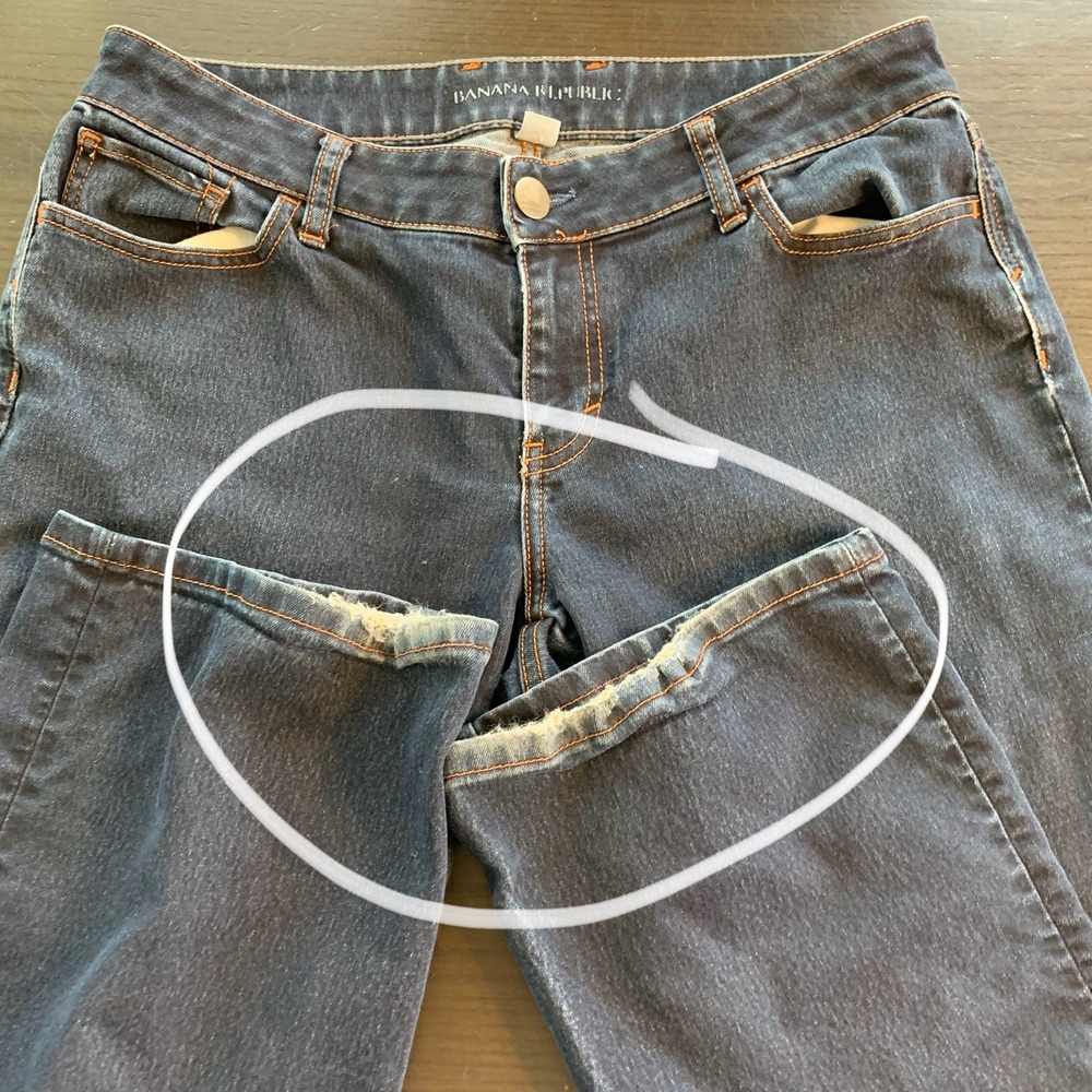 Banana‎ Republic Women's Dark Wash Denim Jeans Size 30 Bootcut Classic READ FLAW - Picture 6 of 15